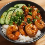 Honey Garlic Shrimp Rice Bowl Dinner