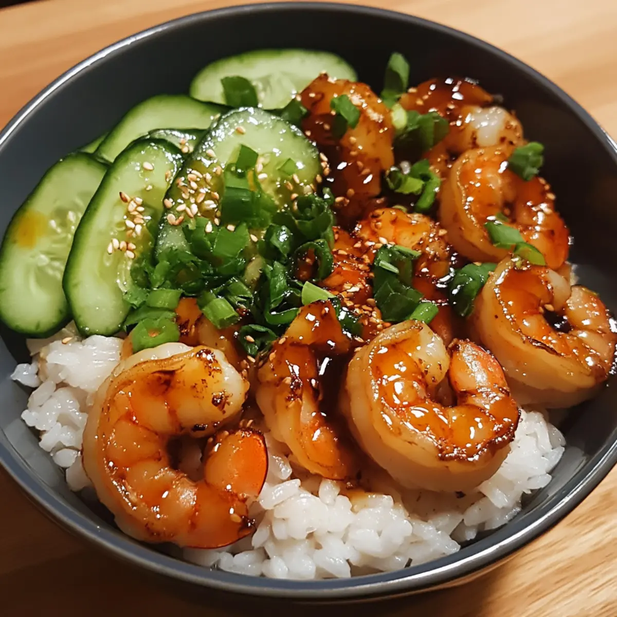 Honey Garlic Shrimp Rice Bowl Dinner