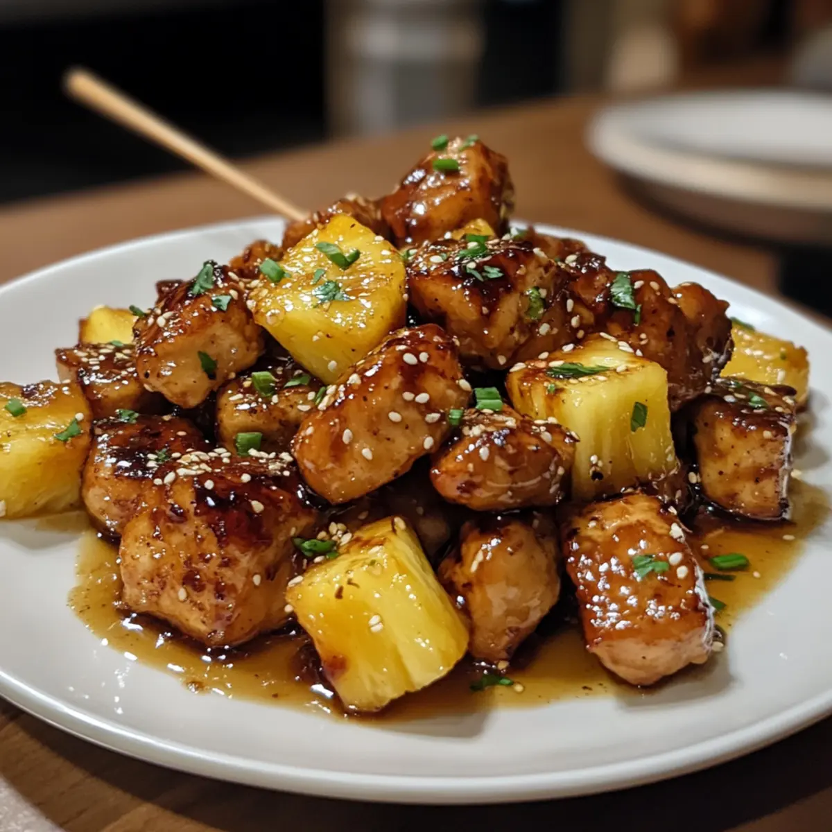 Teriyaki Glazed Chicken Pineapple Bites