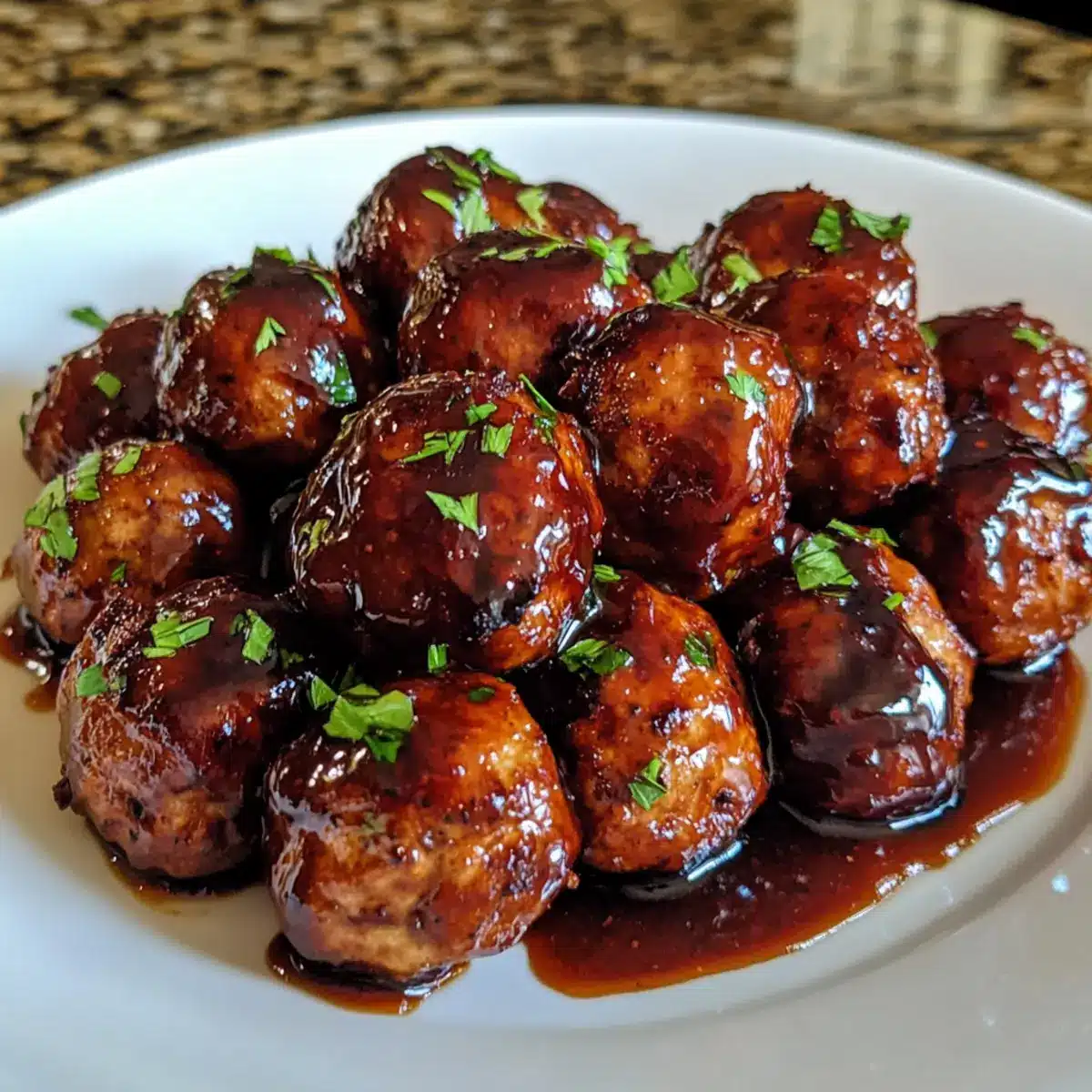 BBQ Glazed Chicken Meatballs