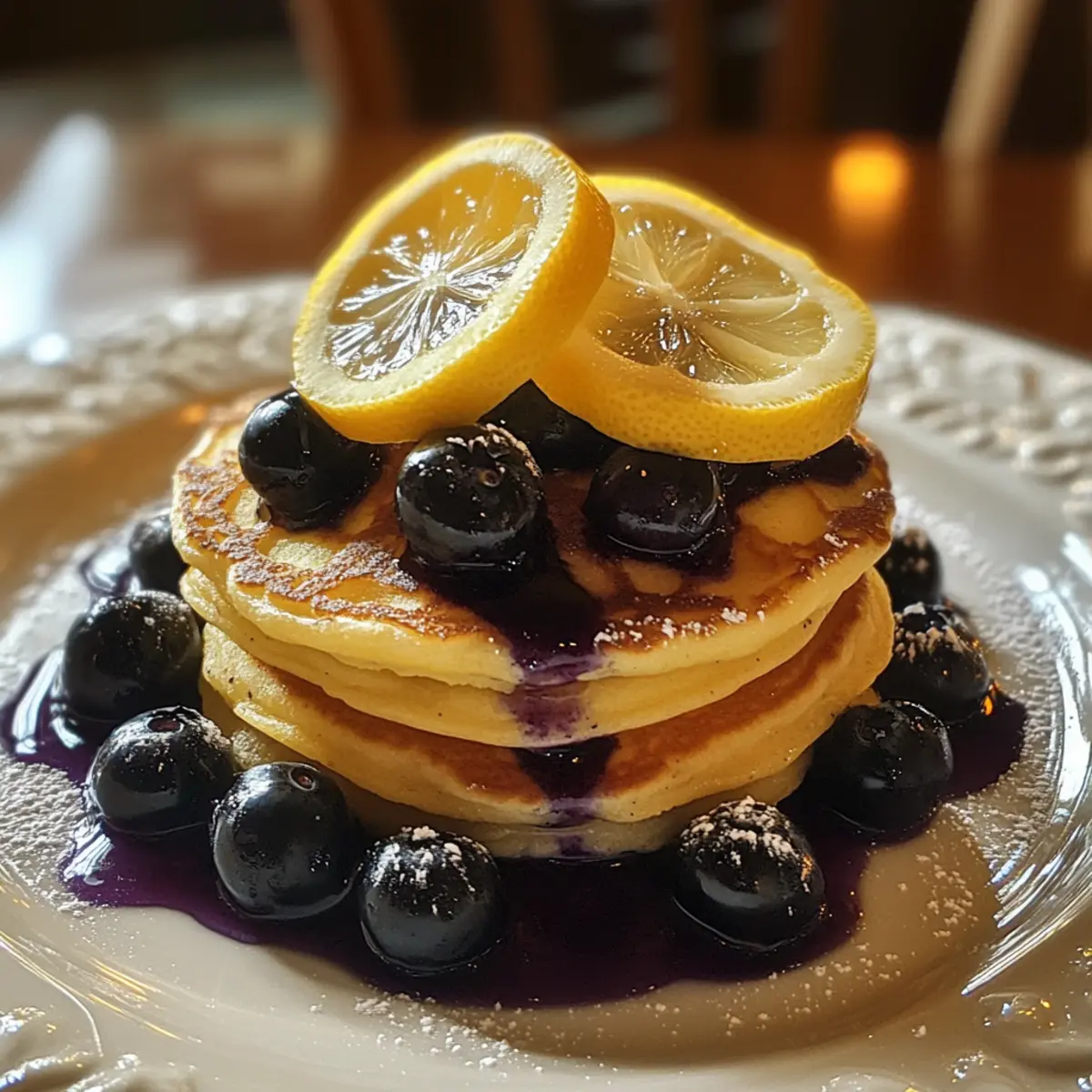 Blueberry Lemon Pancake Stack