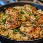 Garlic Butter Chicken Rice Skillet Meal