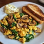 Spinach Mushroom Egg Breakfast Scramble